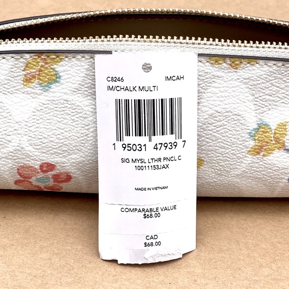COACH PENCIL COSMETIC CASE IN SIGNATURE CANVAS WITH MYSTICAL FLORAL PRINT - Picture 6 of 8